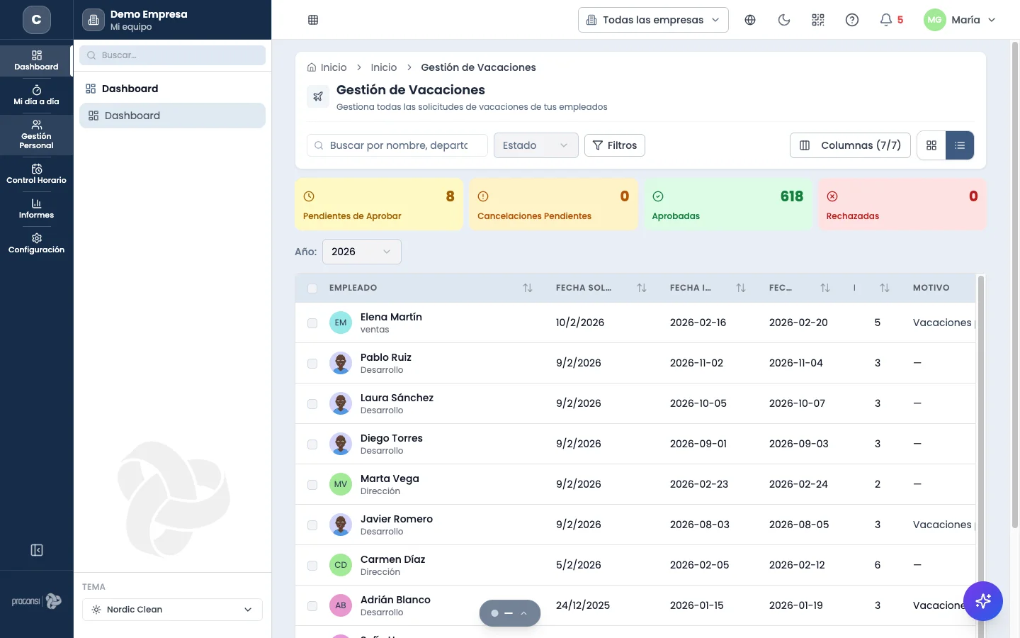 Calendario de Chronix